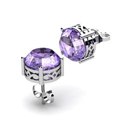 Amethyst 1.80ctw Earring 14kt White Gold