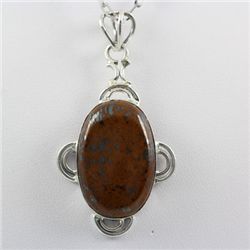 Australian Boulder Opal Sterling Silver Oval Pendant