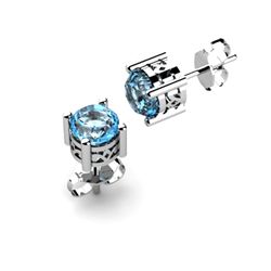 Aqua Marine 0.90ctw Earring 14kt White Gold