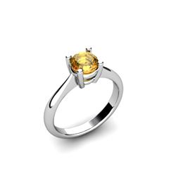 Citrine 0.70ctw Ring 14kt White Gold