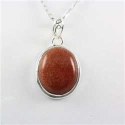 53.5ctw Sanstone Carnelian Silver Pendant