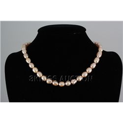 239.53CTW 18" PEACH FRESHWATER PEARL NECKLACE METAL LOC