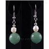 Image 1 : 31.09CTW GREEN FRESHWATER PEARL WITH CORAL EARRING PHIL