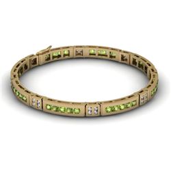 Peridot 2.96 ctw & Diamond Bracelet 14kt W OR Y Gold