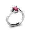 Image 1 : Ruby 0.60 ctw Diamond Ring 14kt White Gold