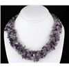 Image 1 : 661CTW 18" AMETHYST CHIPPED STONE NECKLACE METAL LOCK P