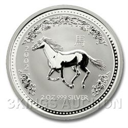 Australian Lunar Silver 2 oz Silver 2002 Horse