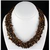 Image 1 : 708CTW 18" TIGER EYE CHIPPED STONE NECKLACE METAL LOCK