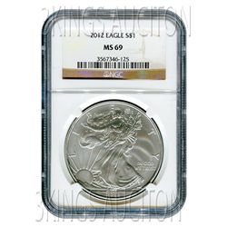 Certified Uncirculated Silver Eagle 2012 MS69 NGC