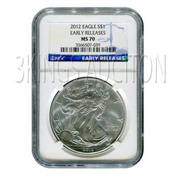 Certified Uncirculated Silver Eagle 2012 M70 NGC Early