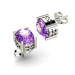 Amethyst 2.50ctw Earring 14kt White Gold