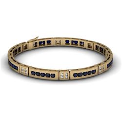 Sapphire 2.96 ctw& Diamond Bracelet 14kt W OR Y Gold