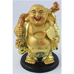 Happy Chinese Buddha Made of Golden Brass