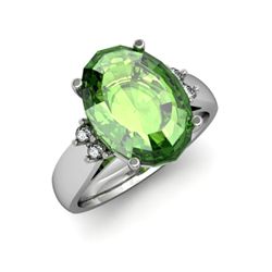 Tourmaline 6.80 ctw & Diamond Ring 14kt White Gold