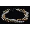 Image 1 : 125.11CTW 10" WHITE-ORANGE-GREEN RICE PEARL BRACELET ME