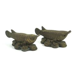 Brass Arowana Fish Work of Art Feng Shui Symbol of Supr