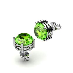 Peridot 2.50ctw Earring 14kt White Gold