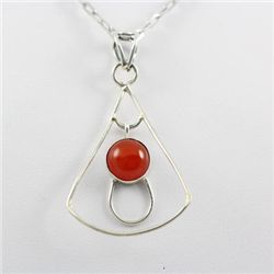 16.5ctw Carnelian Gemstone Silver Pendant