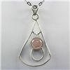 Image 1 : 17.ctw Rose Quartz Silver Pendant