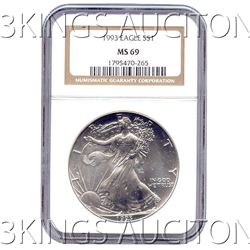 Certified Uncirculated Silver Eagle 1993 MS69