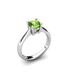 Peridot 0.85ctw Ring 14kt White Gold