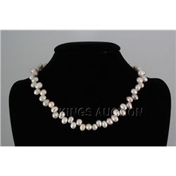 256.76CTW 18" WHITE-PEACH FRESHWATER PEARL NECKLACE MET