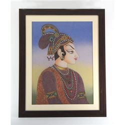 24 1/2  x 30 1/2  Traditional King Gemstone Painting