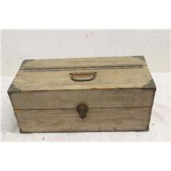 WOODEN TACKLE BOX FULL BRASS CORNERS