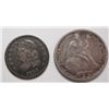 Image 1 : 2 early type coins, 1832 Bust Half Dime VF, 1887 Seated Dime XF, both prob free