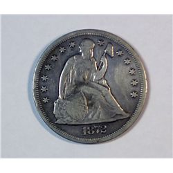 1872 SEATED DOLLAR VF-XF
