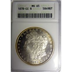 1878-CC MORGAN DOLLAR ANACS MS65 SUPER GEM!
