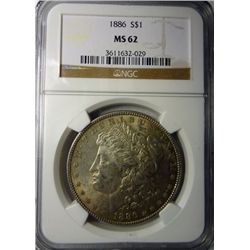 1886 MORGAN DOLLAR NGC MS62
