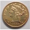 Image 1 : 1855-S $5 GOLD SC. S MINT LUSTROUS AU55 REALLY HARD TO FIND IN HIGH GRADES