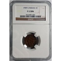 1909S Indian penny  NGC 12BN