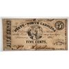 Image 1 : 1863 state of North Carolina  Raleigh 5 cent promisary note