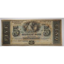 Citizens Bank of New Orleans Louisiana  $5 demand note