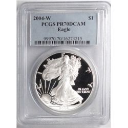 2004W proof silver Eagles  PCGS70 DCAM