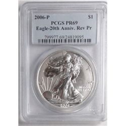 2006P  REV PROOF  20th anniv  EAGLE  PCGS PR69