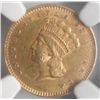 Image 2 : 1857  $1 T3  gold NGC AU dmgd