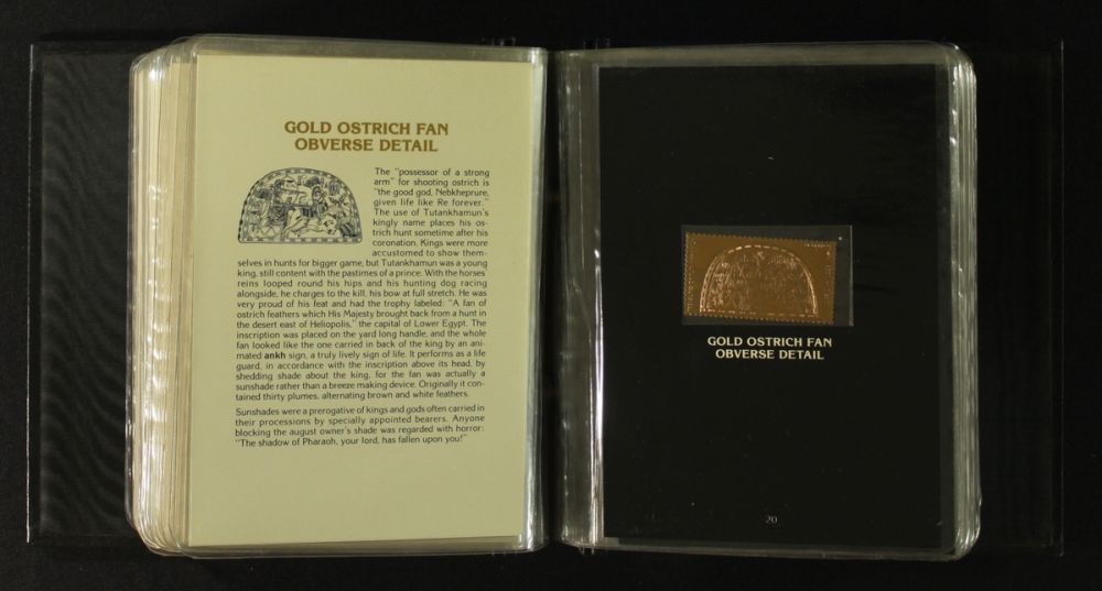 King Tut Exhibition Issue 23K Gold LE Commemorative Stamp Set