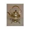 Image 1 : A silver plated spirit kettle, on a triple-fo