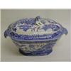 Image 1 : An antique blue and white Willow pattern ture