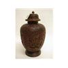 Image 1 : A heavily carved Chinese wooden lidded jar, d