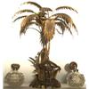 Image 1 : Early C20th gilt metal table lamp centrepiece modelled as palm trees & reeds
