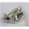Image 2 : Navajo Sterling Channel Inlay Sand Cast Bracelet