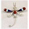 Image 2 : Zuni Sterling Channel Inlay Dragonfly Pin/Pendant