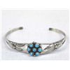 Image 1 : Navajo Sterling Turquoise Flower Bracelet