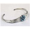Image 2 : Navajo Sterling Turquoise Flower Bracelet