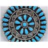 Image 2 : Navajo Sterling Turquoise Cluster Pin/Pendant
