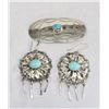 Image 1 : Navajo Sterling Pin & Earrings - Edison Begay